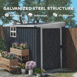 Metal garden shed with window, 2 vents and lockable door