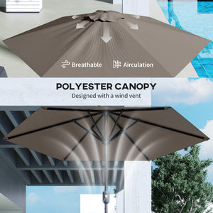 7.5 ft. 6-rib dark grey patio umbrella