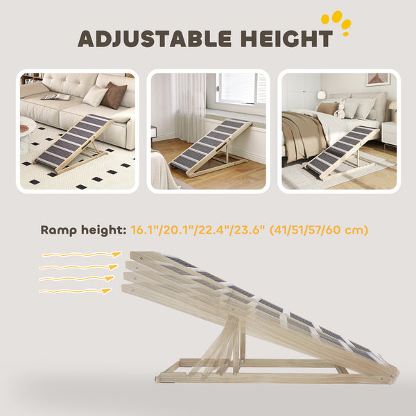 Dog ramp with 4 adjustable heights