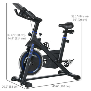 Adjustable exercise bike with LCD screen, adjustable resistance, black