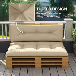 2-Piece Replacement Pallet Cushion Set, 3.9" Thick, Beige
