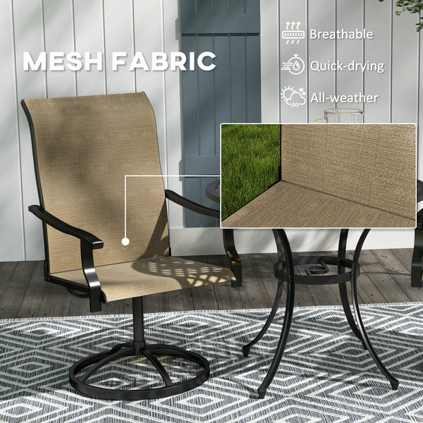 Set of 2 outdoor swivel chairs