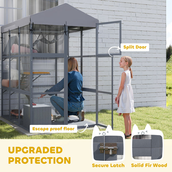 Enclosure with anti-escape base and easy cleaning, grey