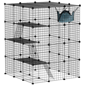 4-level cat cage for 1 to 3 cats with hammock