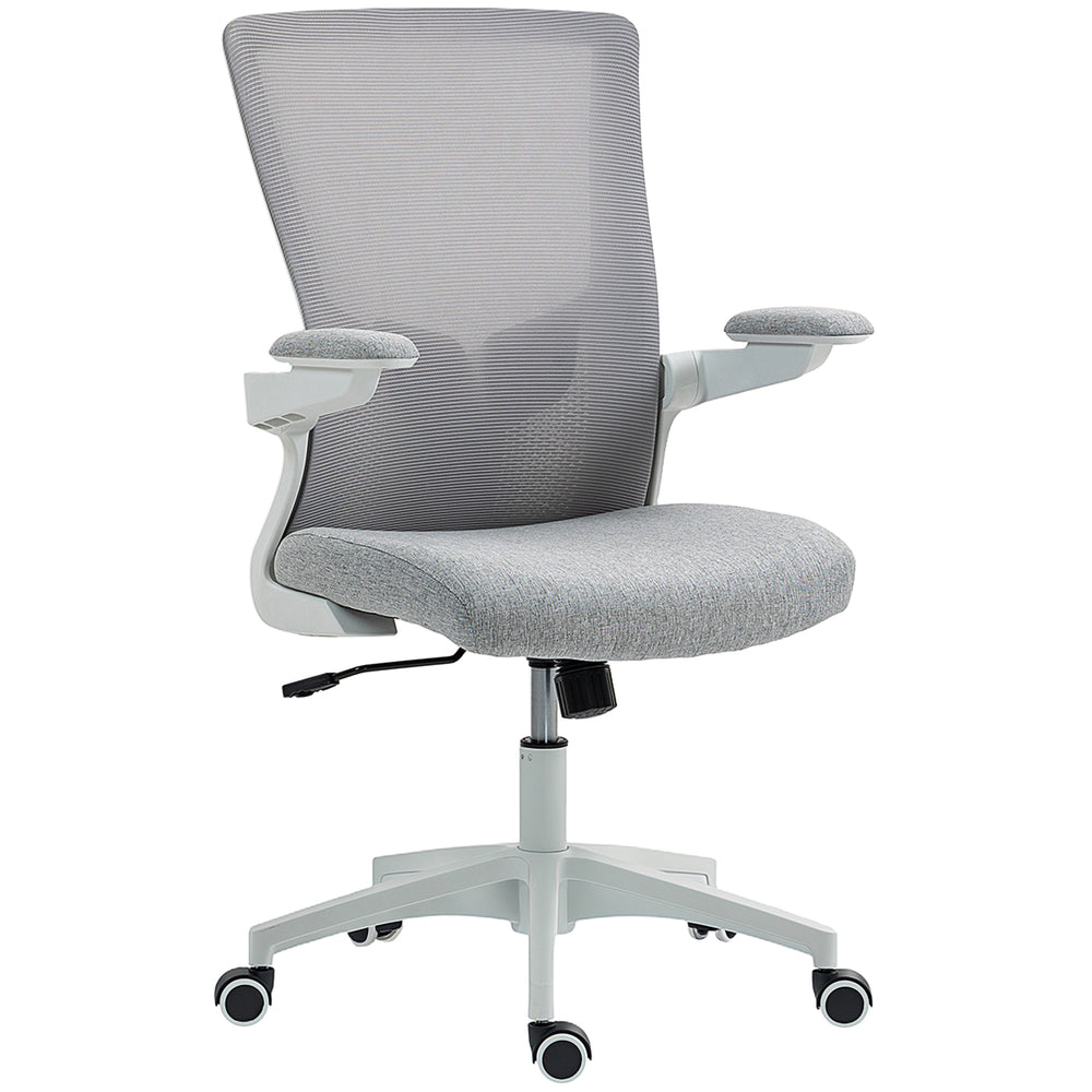 Ergonomic office chair with lumbar support, grey