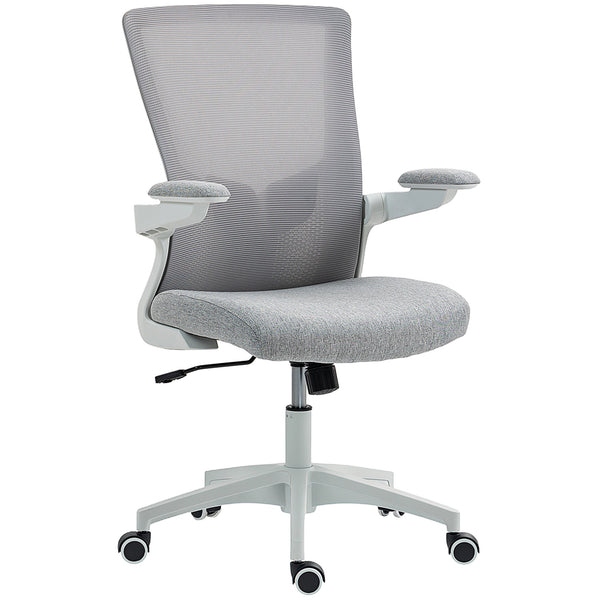 Ergonomic office chair with lumbar support, grey
