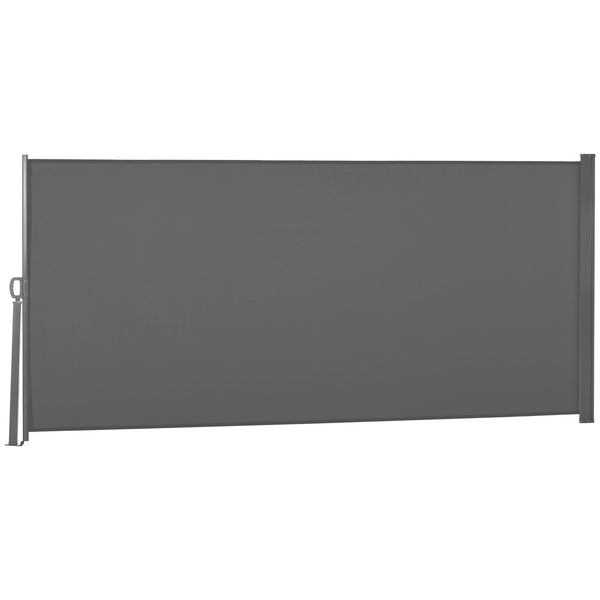 Folding and retractable side awning, light grey