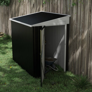 Garden shed with a lockable door and ventilation, dark grey