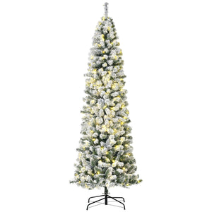7.5ft Pre-Lit Frosted Christmas Tree