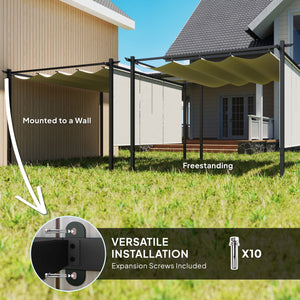 Retractable pergola 10 x 12 with roller blind