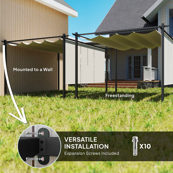 Retractable pergola 10 x 12 with roller blind
