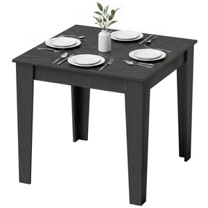 Small square dining table for 4 people, black wood effect