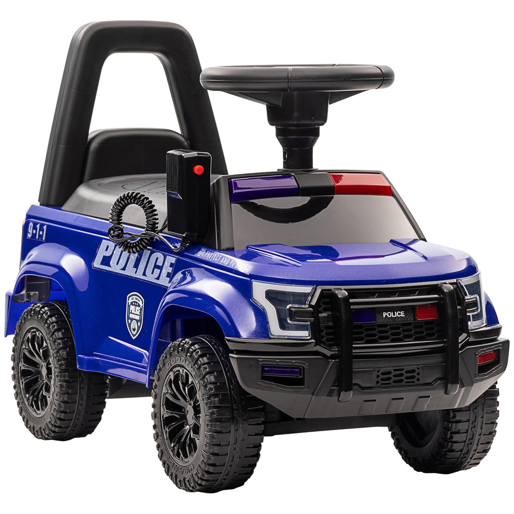 Police car with hidden storage under seat, megaphone, blue