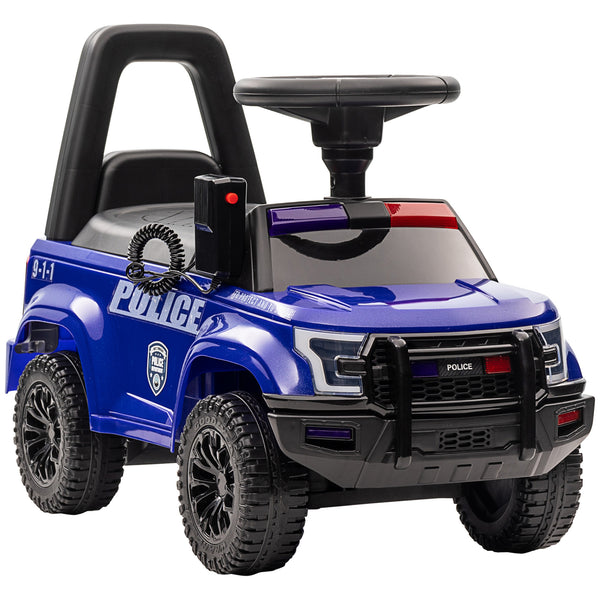 Police car with hidden storage under seat, megaphone, blue