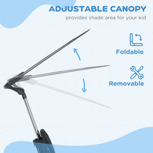 6 in 1 Kids Tricycle with Removable Handlebar and Canopy, Navy Blue