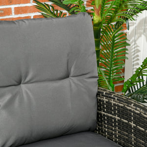 6 Piece Furniture Set with Chairs, Ottomans, Sofa, Glass Table and Cushions, Furniture Set, Grey