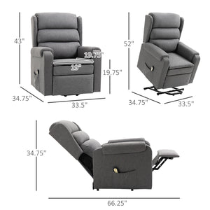 Lift chair for the elderly with footrest, gray