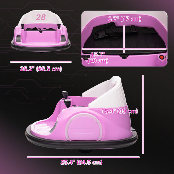 12V Bumper Car with Remote Control, Pink