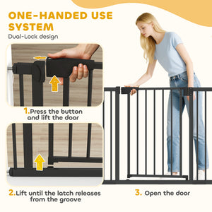 Self-closing safety gate, black