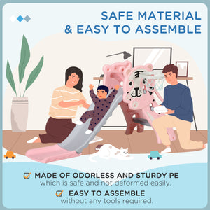 3 in 1 slide for toddlers with pink lion design