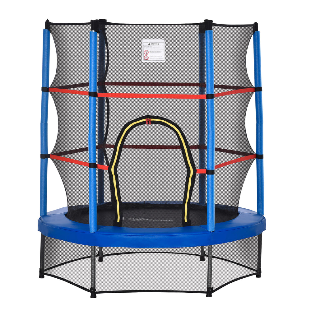 55" Kids Trampoline with Safety Enclosure, Blue