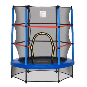 55" Kids Trampoline with Safety Enclosure, Blue