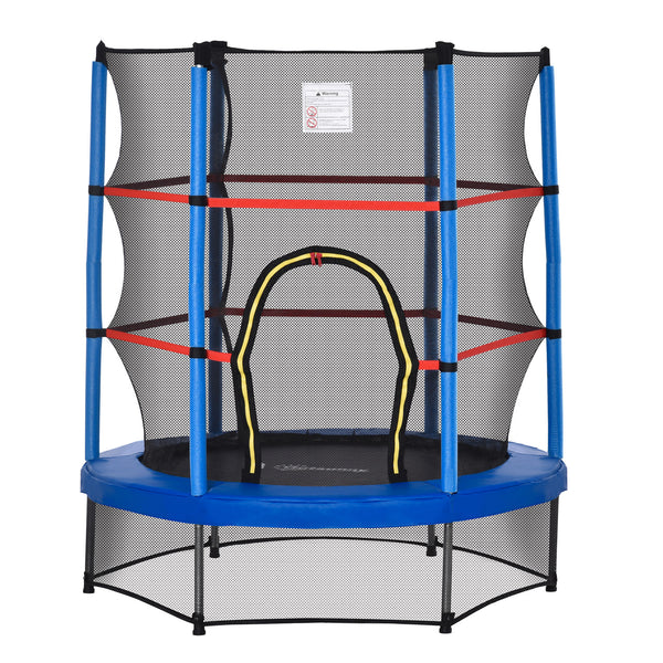 55" Kids Trampoline with Safety Enclosure, Blue