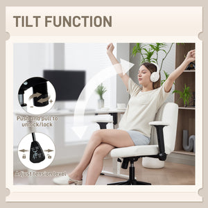 Office chair with cross back, cream white.