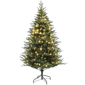 6ft Pre-Lit Artificial Christmas Tree with 1022 Branches and Warm White LED Lights