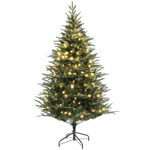 6ft Pre-Lit Artificial Christmas Tree with 1022 Branches and Warm White LED Lights