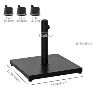 18kg Square Steel Parasol Stand with Adjustable Knob, Black