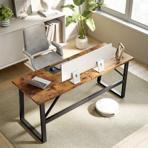 180cm computer desk with adjustable legs, modern style, brown