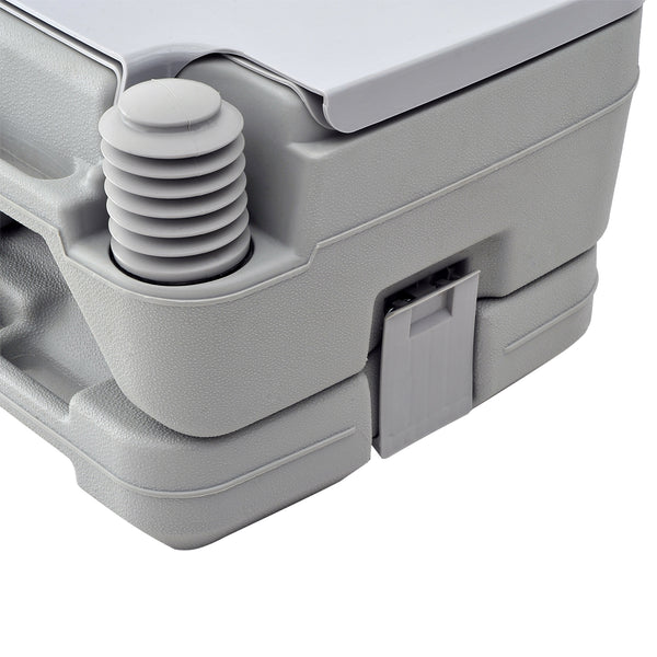 Portable travel toilet with flushable water tank, 10 liters 