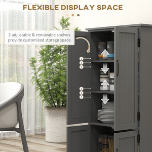4-Door Multi-Tier Pantry, Gray