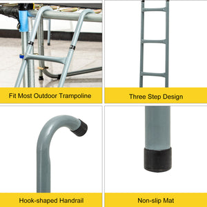 Steel trampoline ladder for 12 and 14 foot trampolines