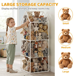 52" Stuffed Animal Storage Hammock with Elastic Cords, White