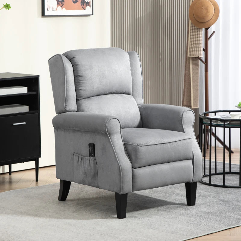 Vibration Massage Recliner Chair with Footrest, Grey