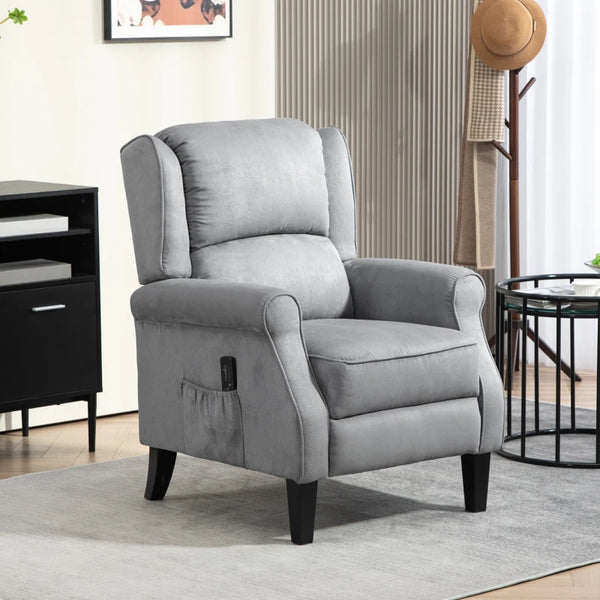 Vibration Massage Recliner Chair with Footrest, Grey