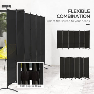 6-panel folding screen, UV30+ protection, black