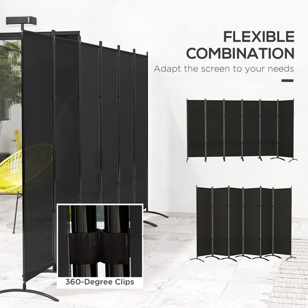 6-panel folding screen, UV30+ protection, black
