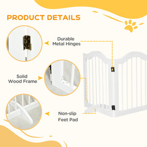 3-Panel Foldable White Dog Gate