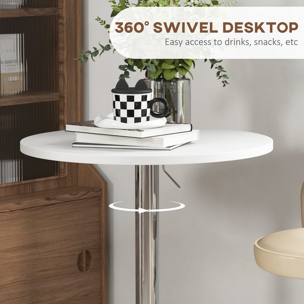 High bar table with swivel top, white
