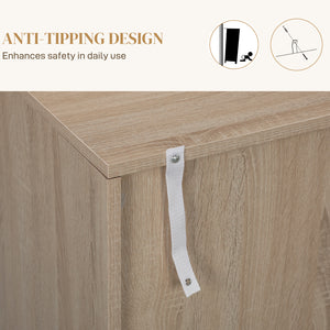 Modern Sideboard with Adjustable Shelves, 3 Doors Herringbone for Living Room, Hallway, Oak Wood Grain