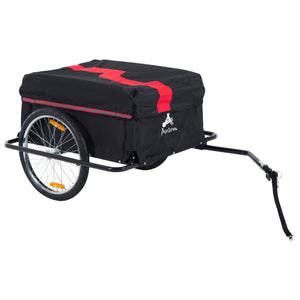 Bicycle trailer with removable cover, red and black