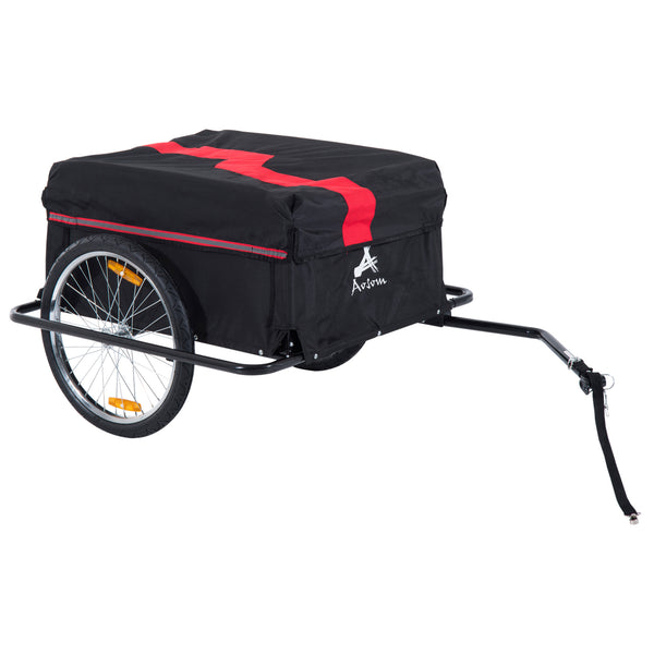 Bicycle trailer with removable cover, red and black