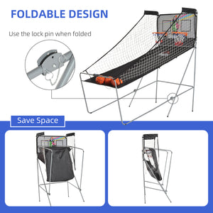 Double Shots Two-Player Foldable Arcade Basketball System