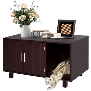 Litter box cabinet, brown