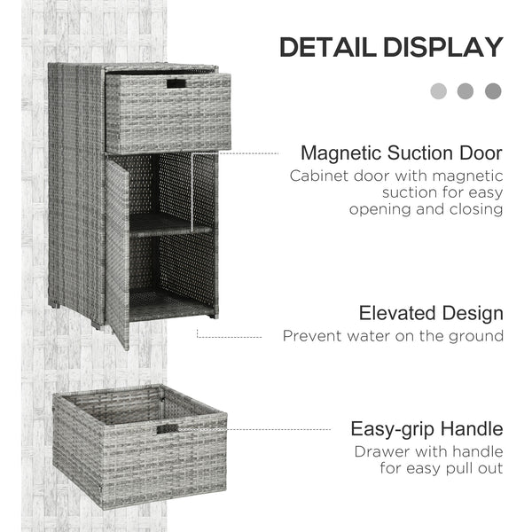 Patio storage cabinet, mixed gray