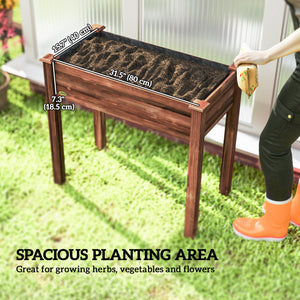 Raised wooden planter with legs