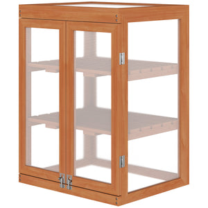 Portable 2-tier wooden greenhouse, polycarbonate cold frame